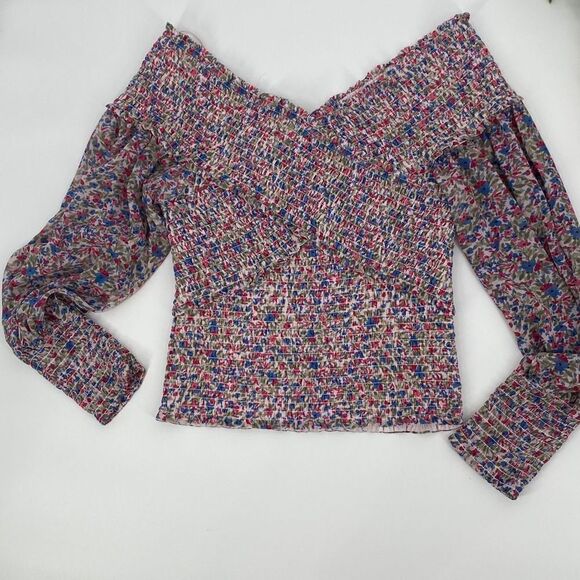 BB Dakota | Revolve Ditsy‎ Floral Smock Factor Feminine Top Blouse S Coquette - Picture 7 of 13